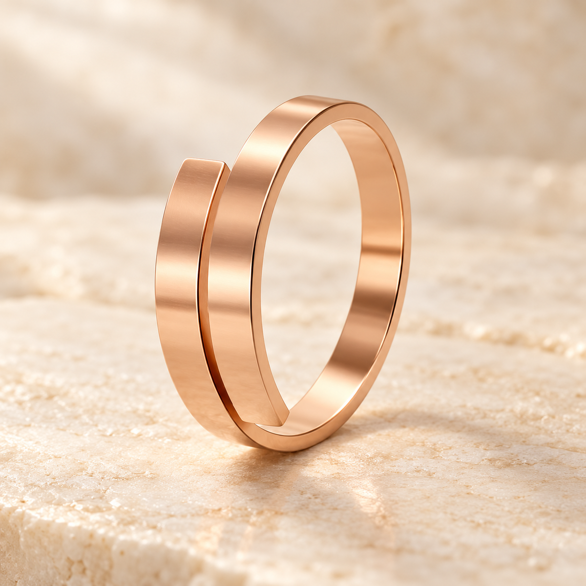 Bague Accord 3 mm dorée rose