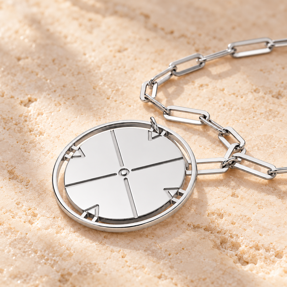 Collier Boussole argenté