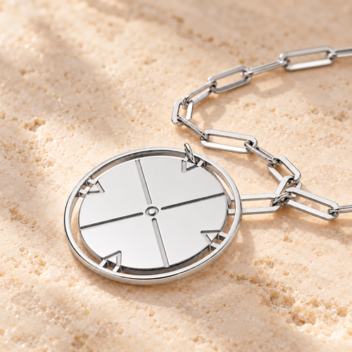 Collier Boussole argenté