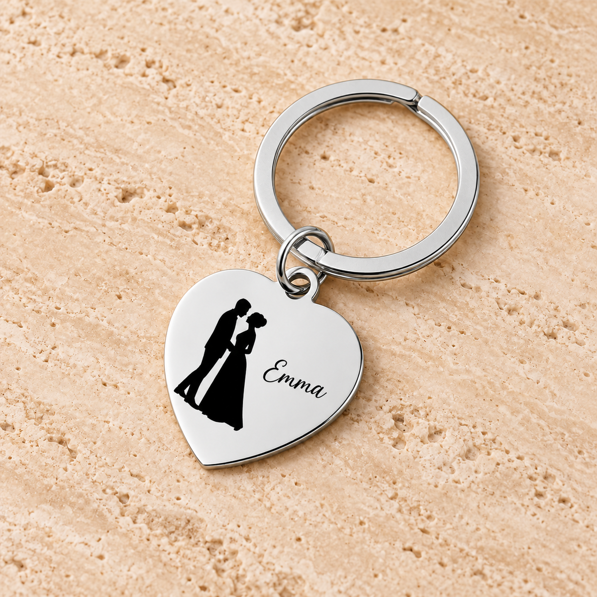 Cœur — Porte-clés à personnaliser — silver