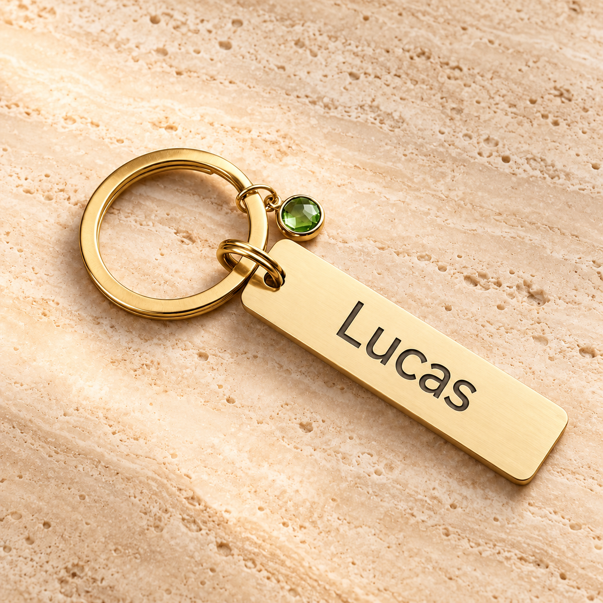 Porte-clés Repère — doré — exemple Lucas