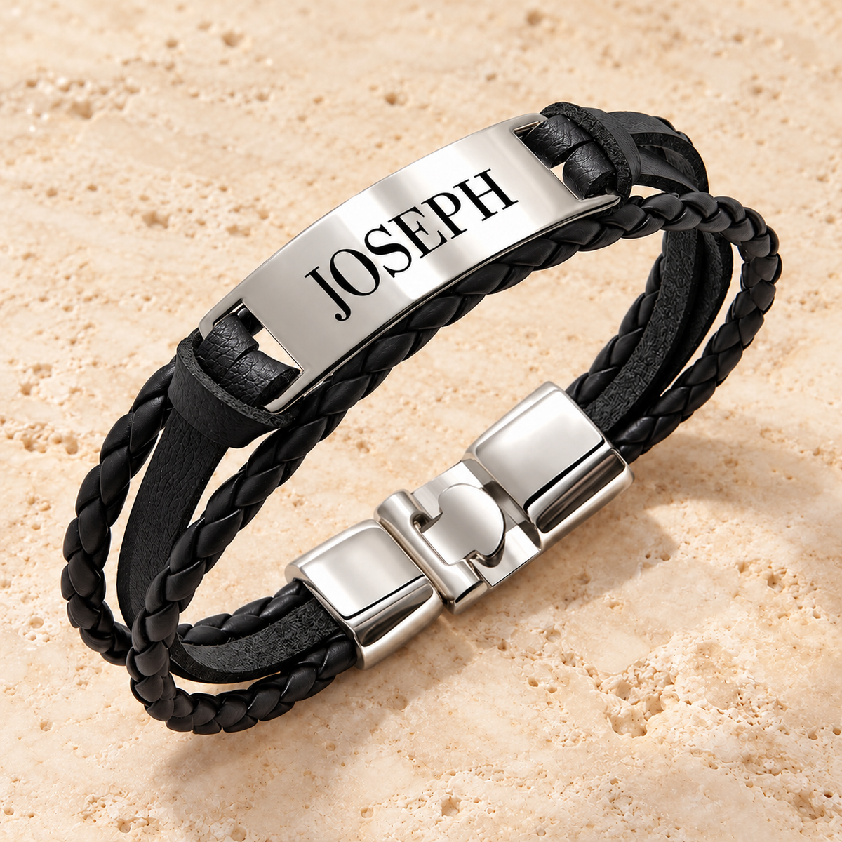 Sillage — Bracelet tressé personnalisé — black