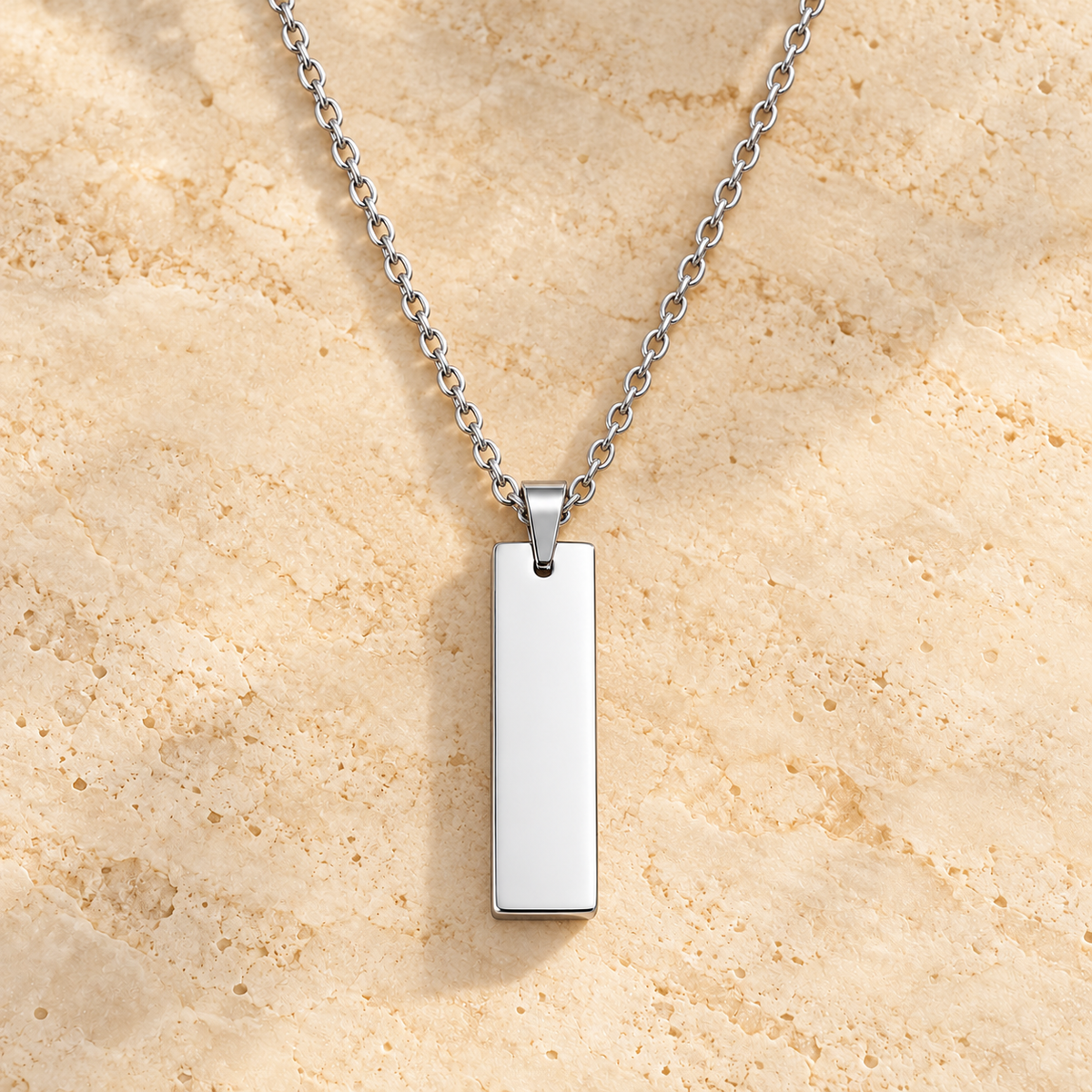 Collier Trait d’union maille forçat argenté